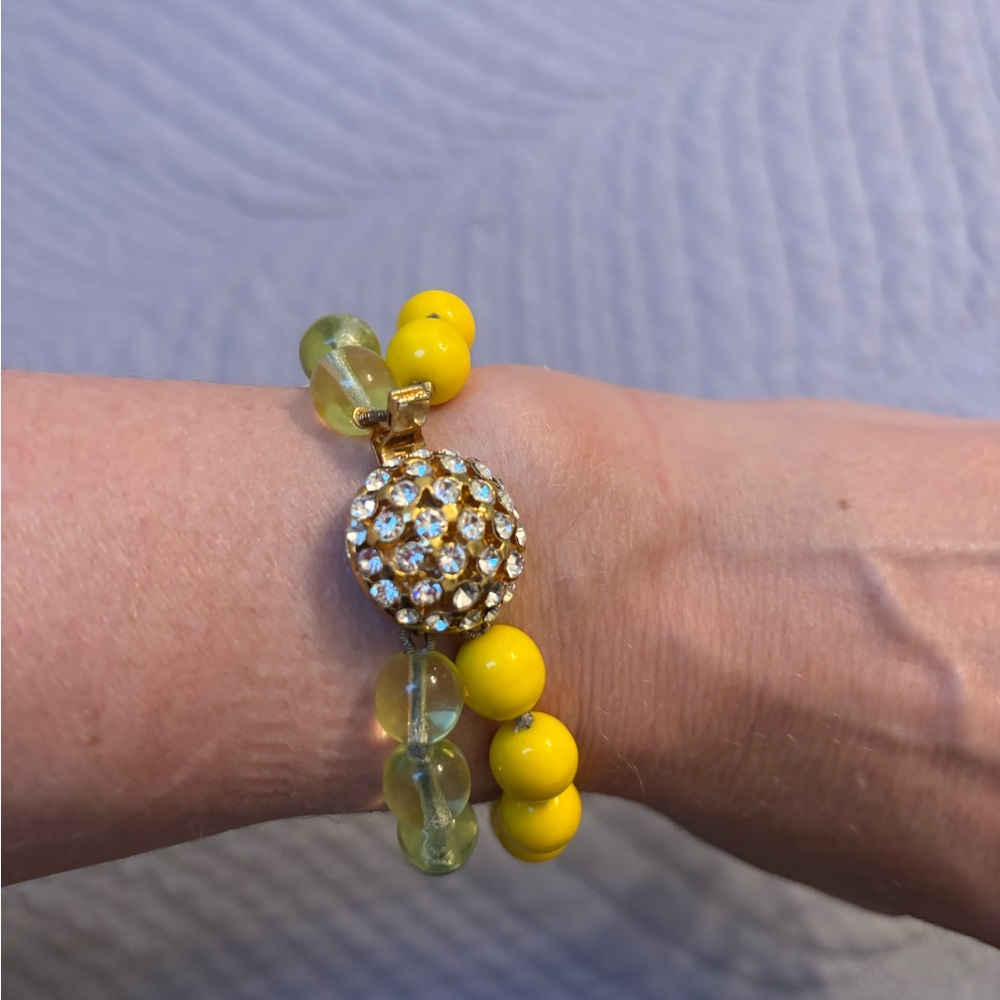 Jcrew Double Strand Crystal Clasp Bracelet